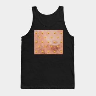 Beige concrete texture with golden polka dots Tank Top